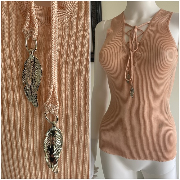 ROBERTO CAVALLI: Light Pink lace up top, Size: 40 - Picture 4 of 8